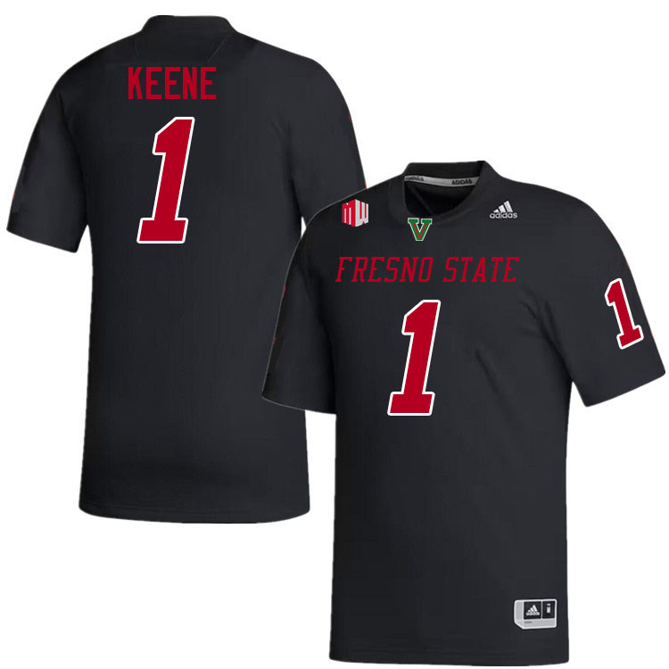 Men #1 Mikey Keene Fresno State Bulldogs College Football Jerseys Stitched-Black